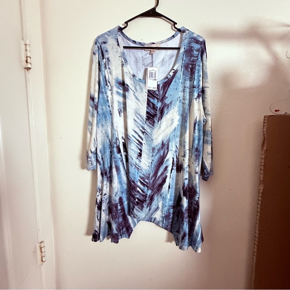 Elegant Blue and White Women's Tunic
